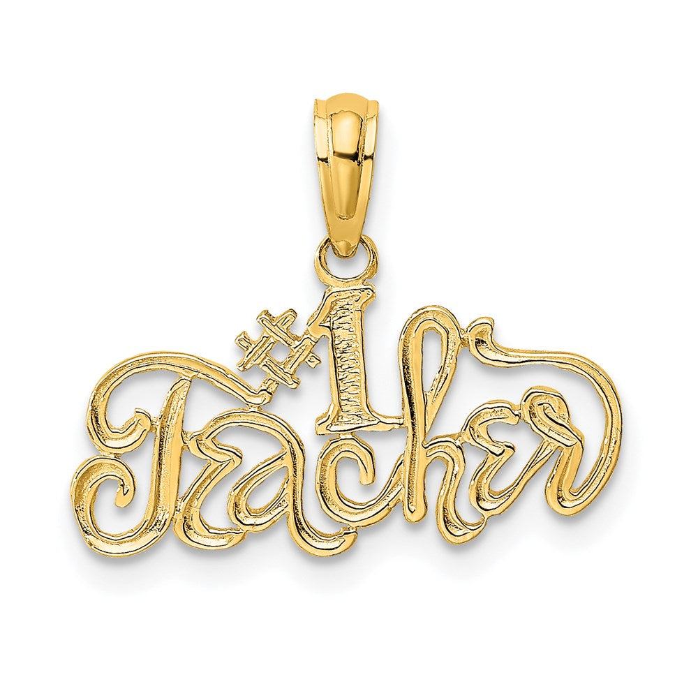 14K #1 TEACHER Charm-D4179