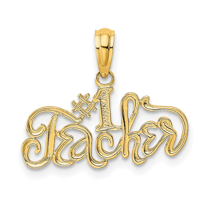 14K #1 TEACHER Charm-D4179