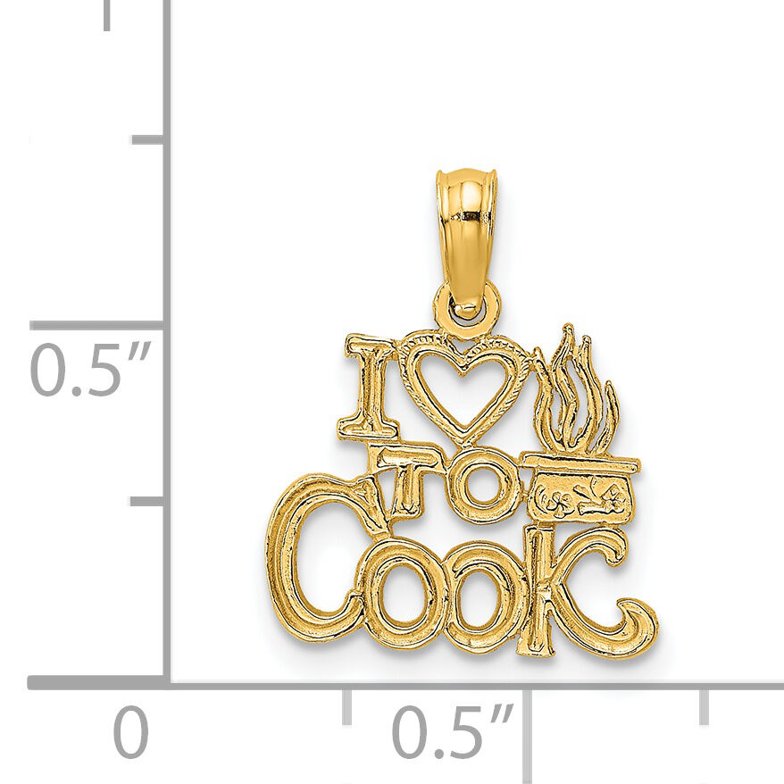 14K I HEART TO COOK Charm-D4182