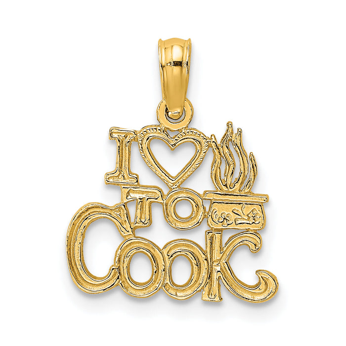 14K I HEART TO COOK Charm-D4182