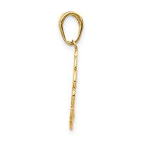 14K Hummingbird w/Flower in Frame Pendant-D4195