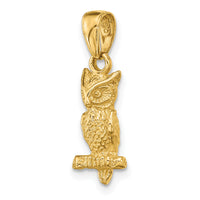 14K 3-D Owl Pendant-D4197