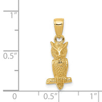 14K 3-D Owl Pendant-D4197