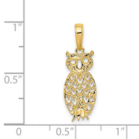 14K Owl Pendant-D4199