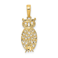 14K Owl Pendant-D4199