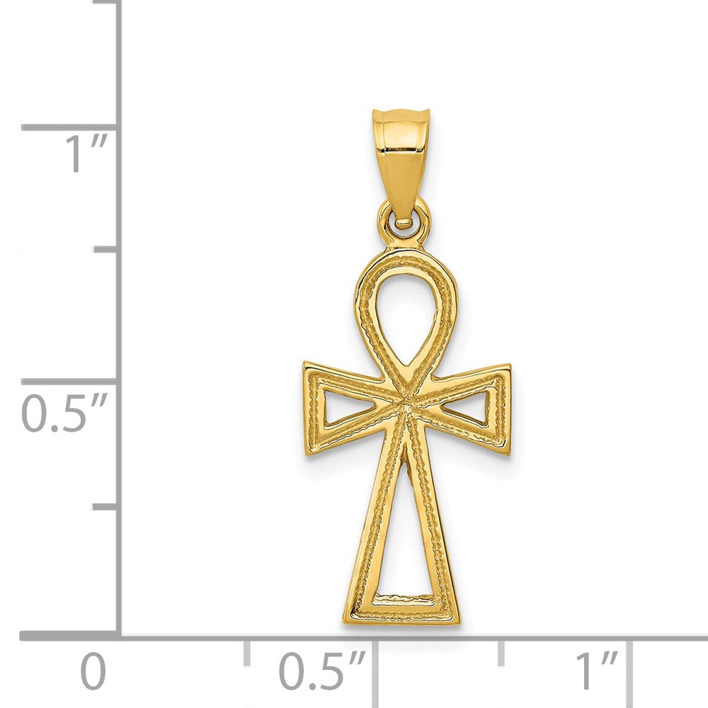 14k Ankh Cross Charm-D42