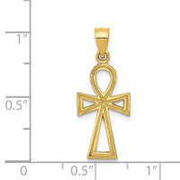 14k Ankh Cross Charm-D42