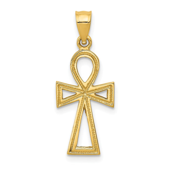 14k Ankh Cross Charm-D42