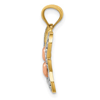 14k Two-tone w/White Rhodium Butterfly Pendant-D4201