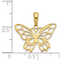 14K Butterfly Cut-out Pendant-D4202