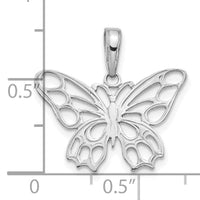 14k White Gold Polished Butterfly Cut-out Pendant-D4202W