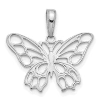 14k White Gold Polished Butterfly Cut-out Pendant-D4202W