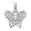 14K White Gold Diamond-cut Butterfly Pendant-D4207W