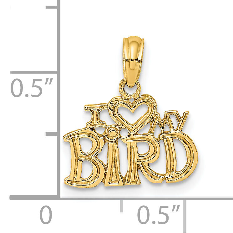 14K I HEART MY BIRD Charm-D4209