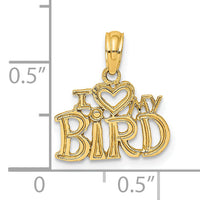 14K I HEART MY BIRD Charm-D4209