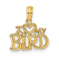 14K I HEART MY BIRD Charm-D4209