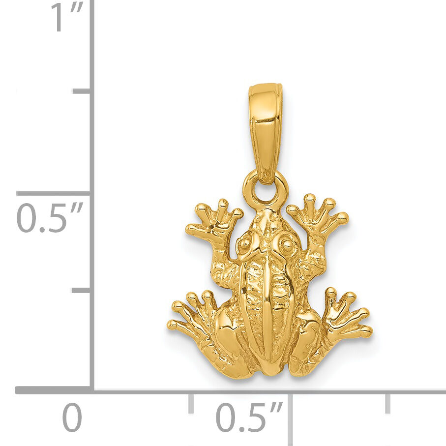 14K 2-D Frog Pendant-D4217