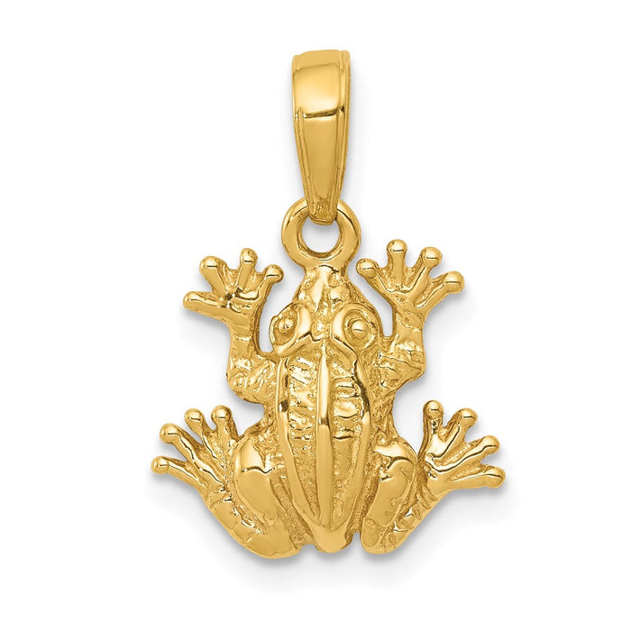 14K 2-D Frog Pendant-D4217