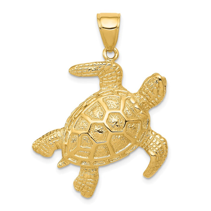 14K Sea Turtle Pendant-D4221