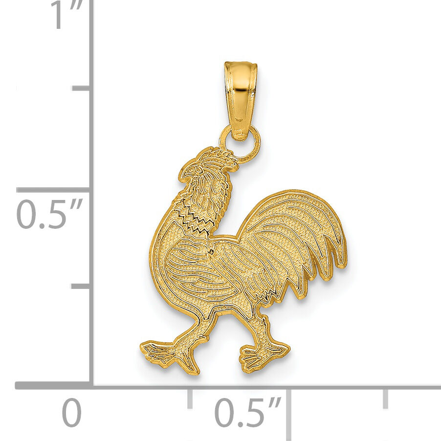 14K Rooster Pendant-D4222