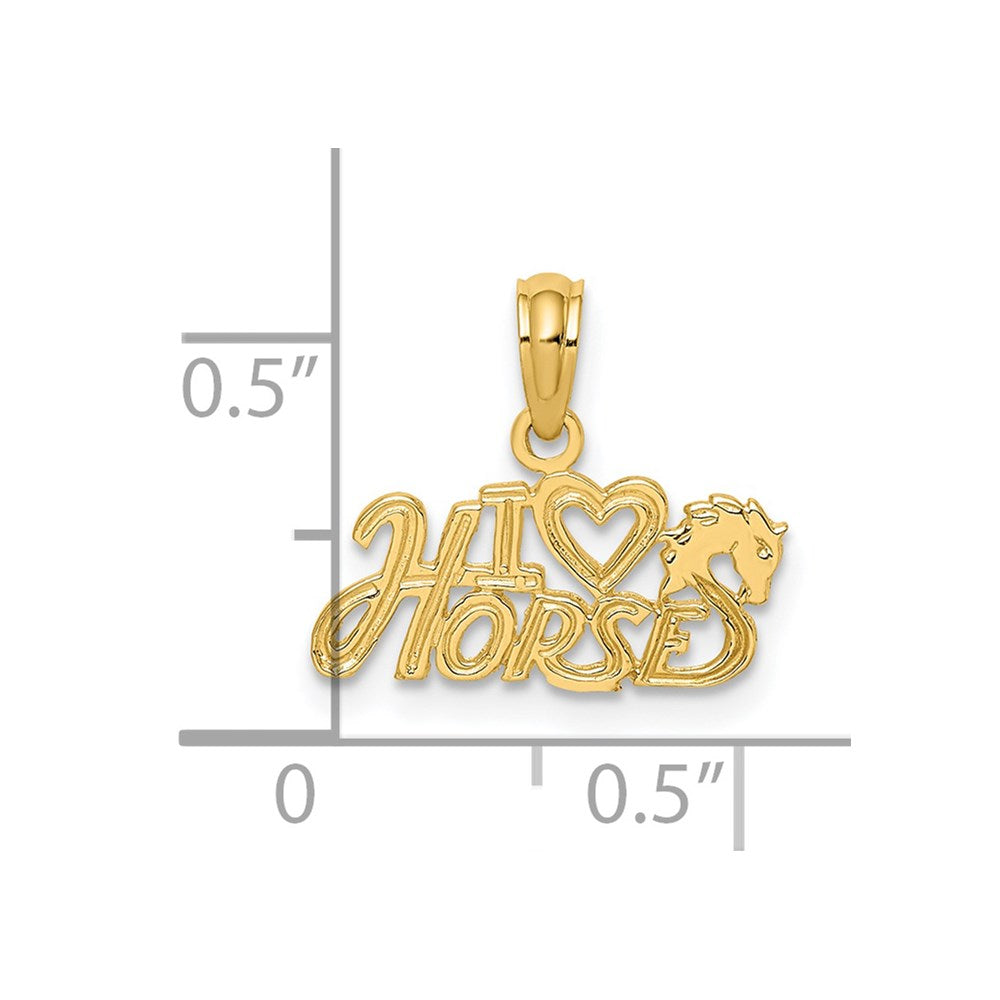 14K I HEART HORSES Charm-D4224