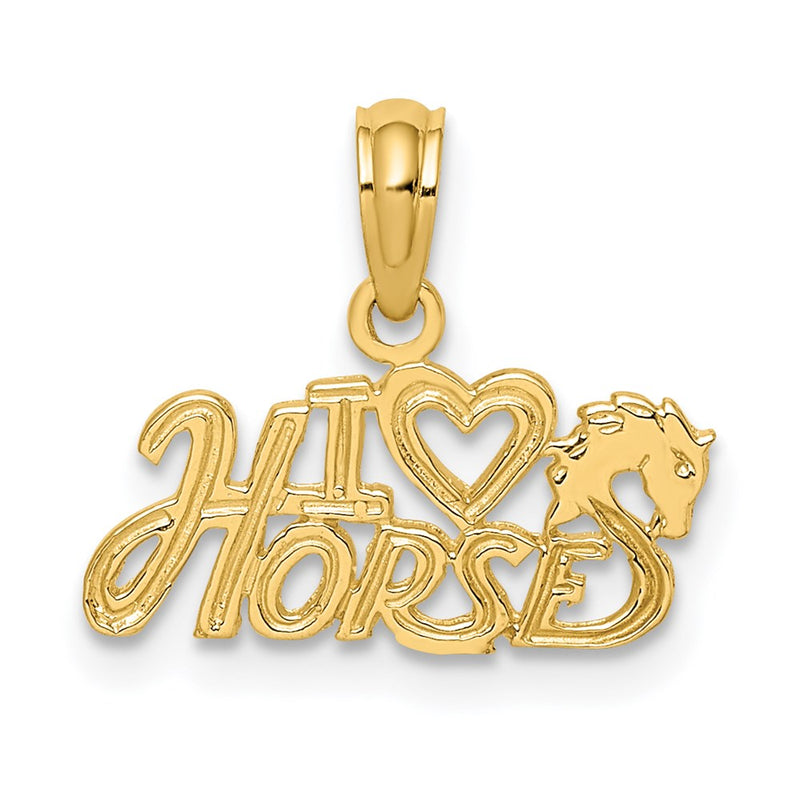 14K I HEART HORSES Charm-D4224