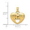 14K BEST FRIEND on Heart with Cut-Out Paw Pendant-D4229