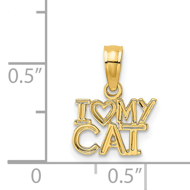14k I HEART MY CAT Charm-D4233