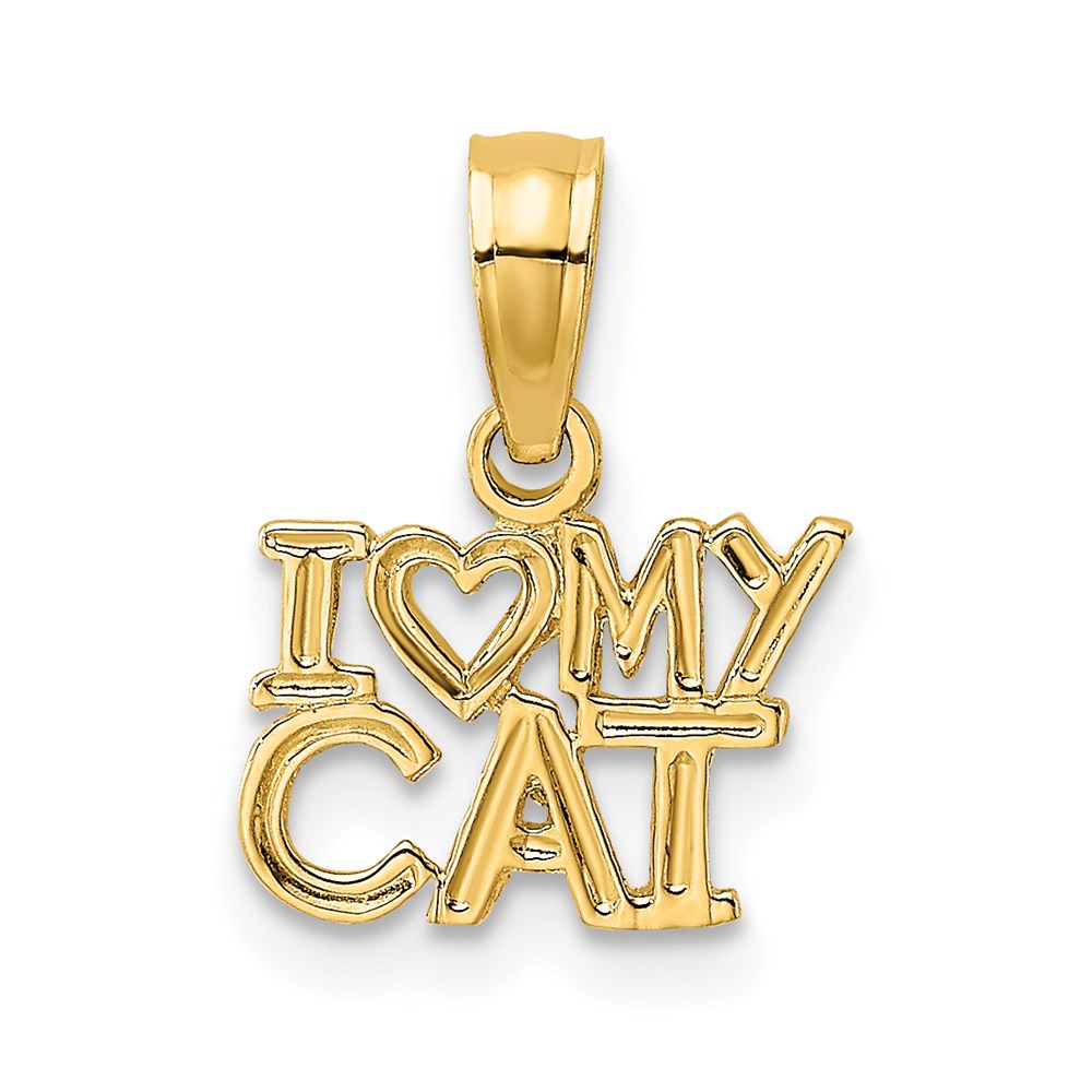 14k I HEART MY CAT Charm-D4233