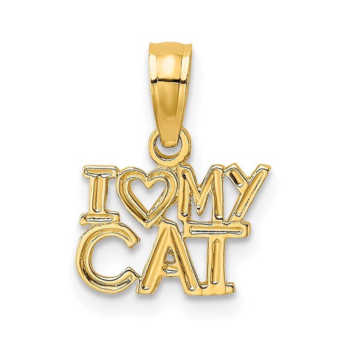 14k I HEART MY CAT Charm-D4233