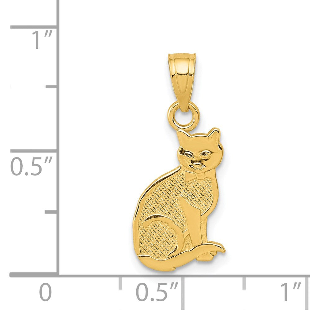 14k I HEART MY CAT on Reverse Cat Pendant-D4238