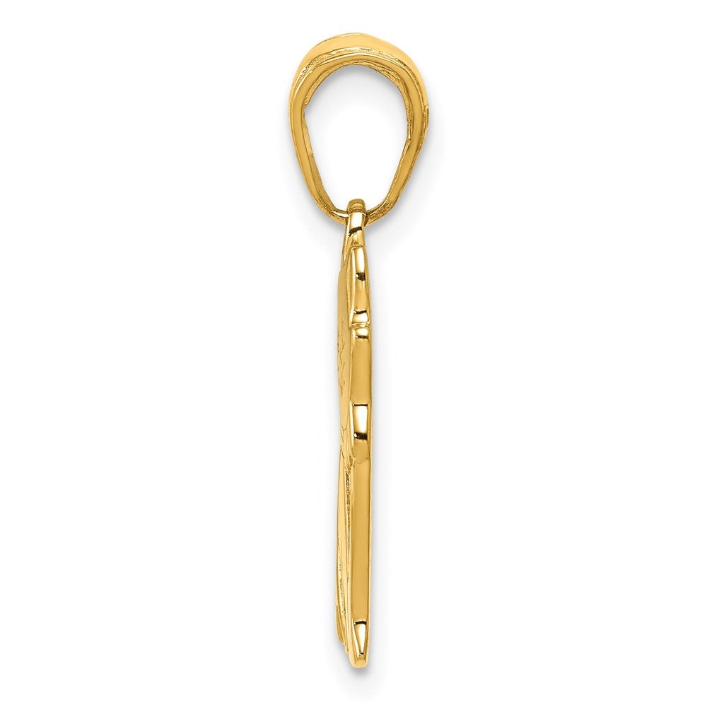 14K Sitting Cat Pendant-D4239