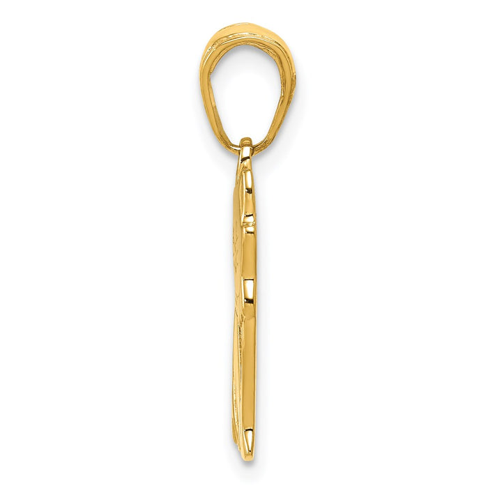 14K Sitting Cat Pendant-D4239