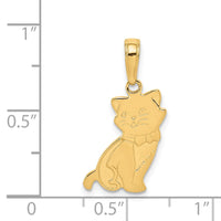 14K Sitting Cat Pendant-D4239