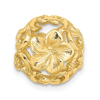14K 3-D Cut-out Flower Barrel Slide Charm-D4248