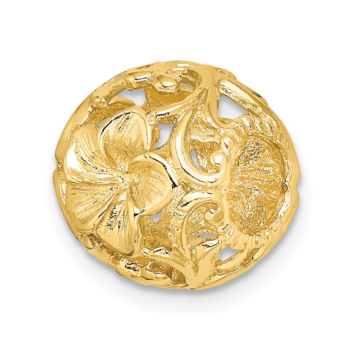 14K 3-D Cut-out Flower Barrel Slide Charm-D4248