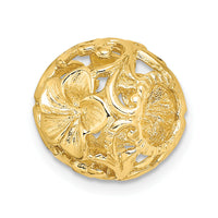 14K 3-D Cut-out Flower Barrel Slide Charm-D4248