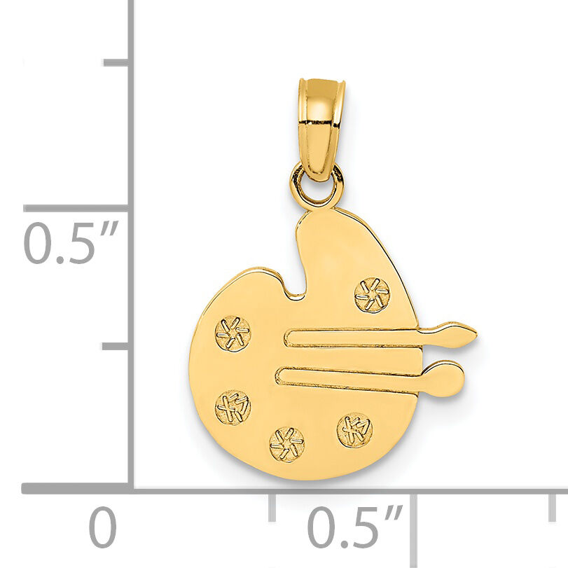 14K Paint Pallet and Brushes Charm-D4256