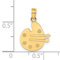 14K Paint Pallet and Brushes Charm-D4256
