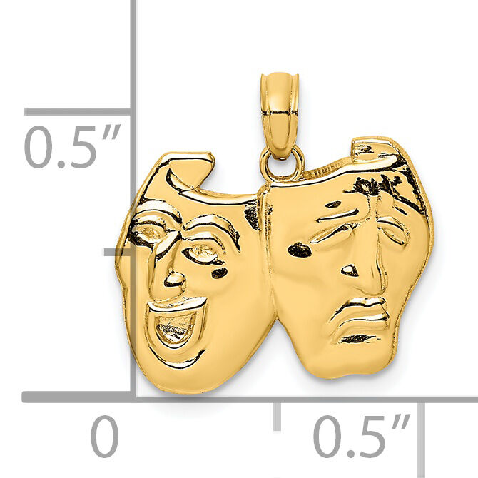 14K Comedy/Tragedy Charm-D4259