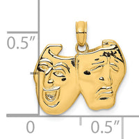 14K Comedy/Tragedy Charm-D4259