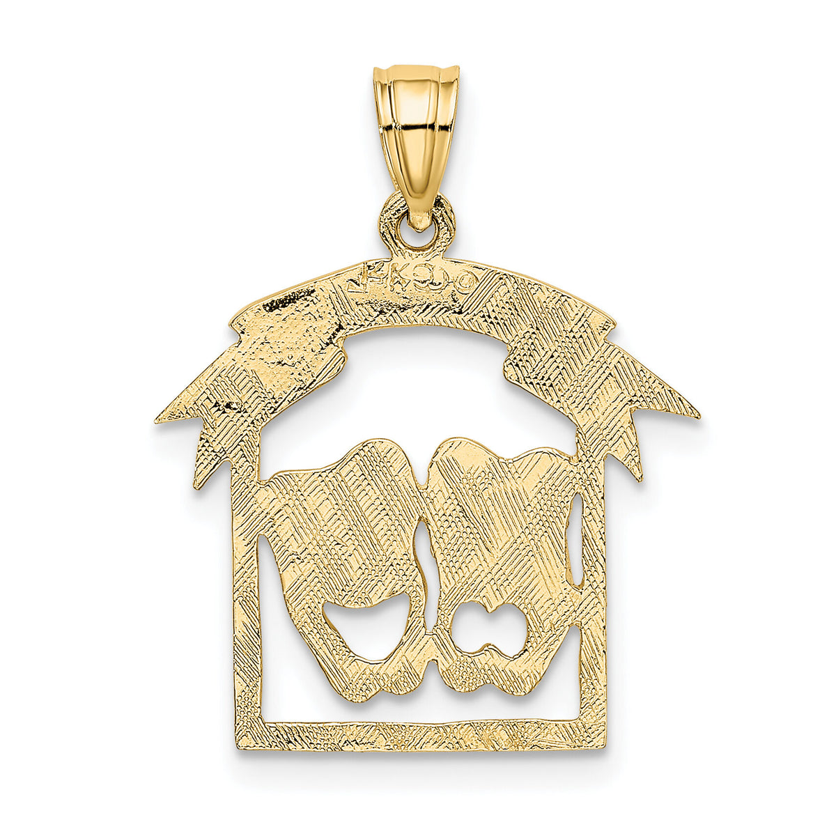 14K Comedy/Tragedy Drama Story in Frame Charm-D4260
