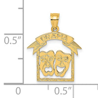 14K Comedy/Tragedy Drama Story in Frame Charm-D4260