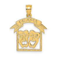 14K Comedy/Tragedy Drama Story in Frame Charm-D4260