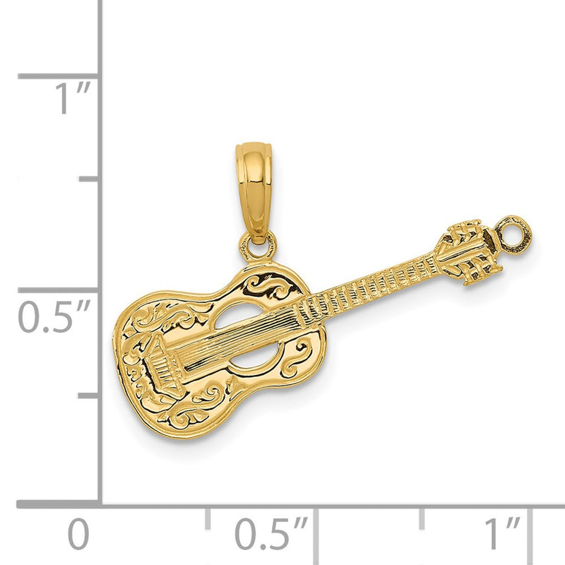 14K Guitar Pendant-D4263