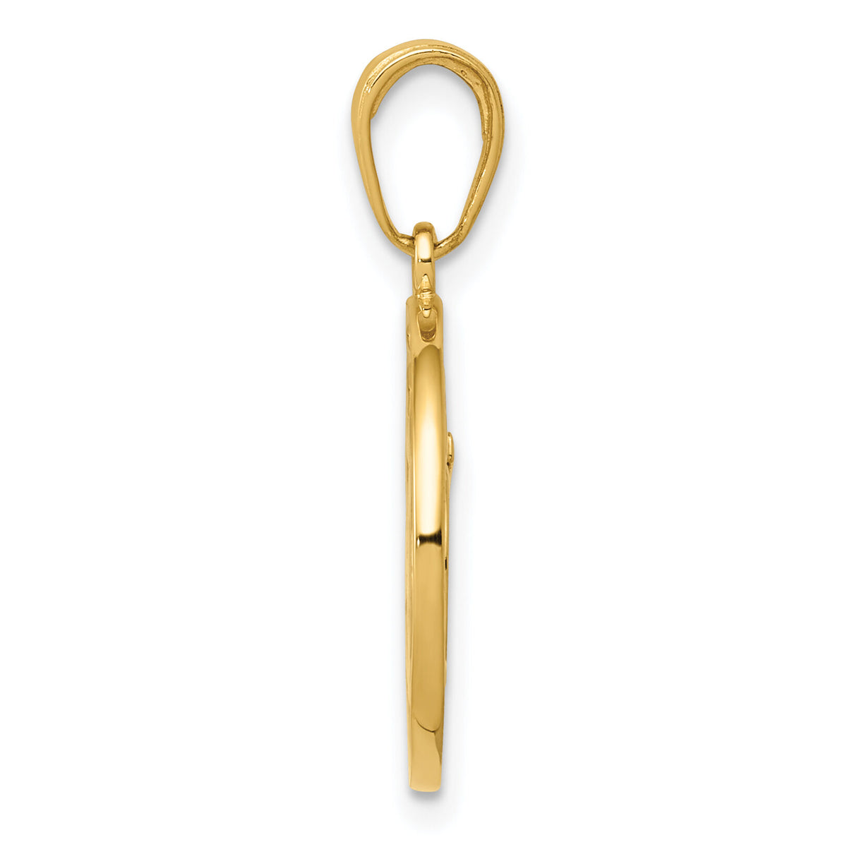 14K Cut-out Round Frame Yoga Om Symbol Pendant-D4264