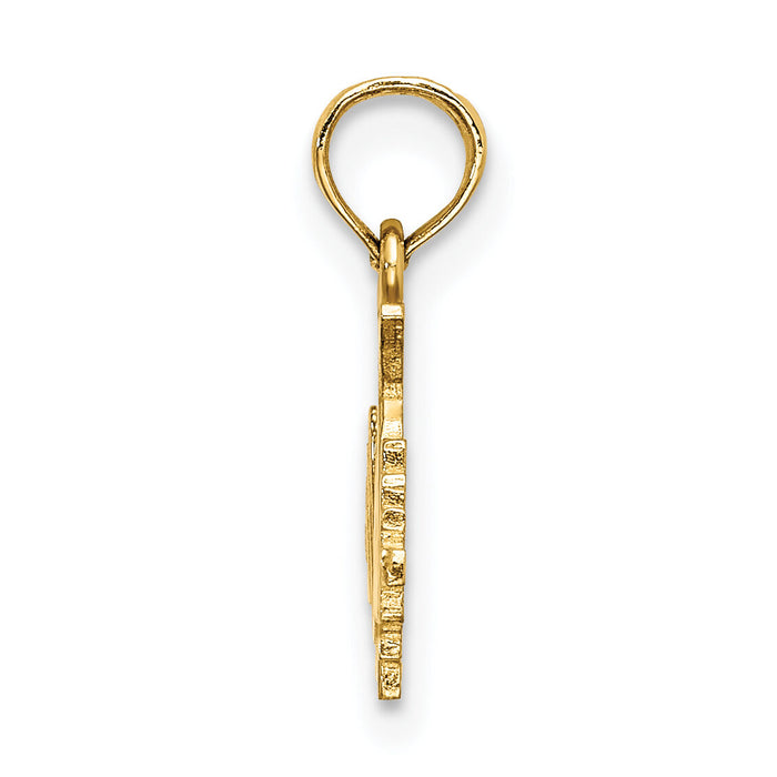 14K Hand Holding Barbell Charm-D4266