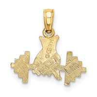 14K Hand Holding Barbell Charm-D4266