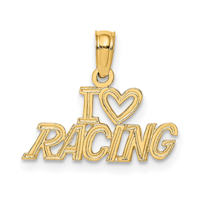 14K I HEART RACING Charm-D4269