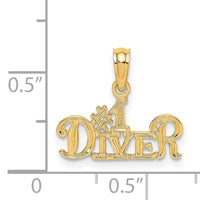 14K #1 DIVER Charm-D4270